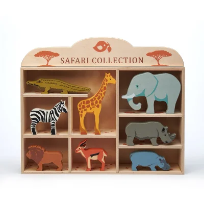 Tender Leaf 8 Safari Animals Wooden Set