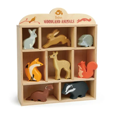 Tender Leaf 8 Woodland Animals Wooden Set / Shelf