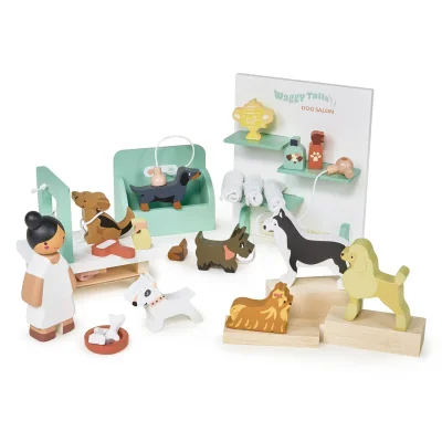 Tender Leaf Waggy Tails Wooden Dog Salon