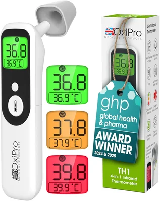 TH1 Thermometer - Health & Pharma Award Winner 2025 - In-Ear, Forehead, Non-Touch & Baby Modes - Infrared Thermometer for Newborn, Baby, Kids, Children & Adult Temperature Measurement