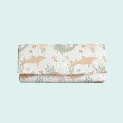 The Little Bumble Co. Travel Changing Mat - Pastel Ocean / one size