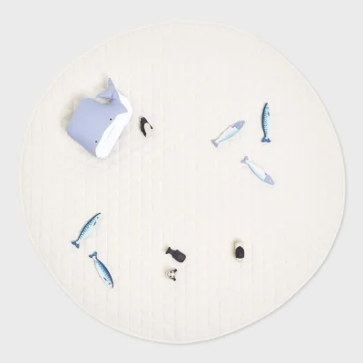 The Little Green Sheep Quilted Baby Playmat-Linen