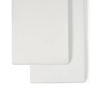 The Little Green Sheep Twin Pack Junior Cotton Fitted Sheets - White / 90x190cm