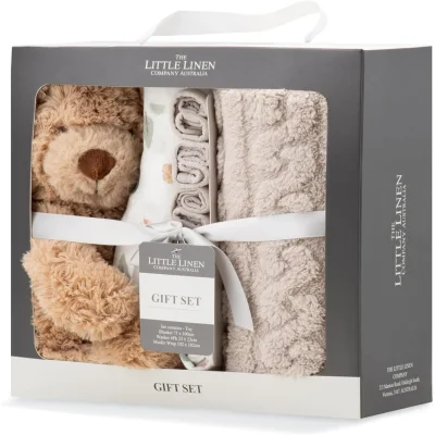 The Little Linen Company Boxed Gift Set - Willow Bear