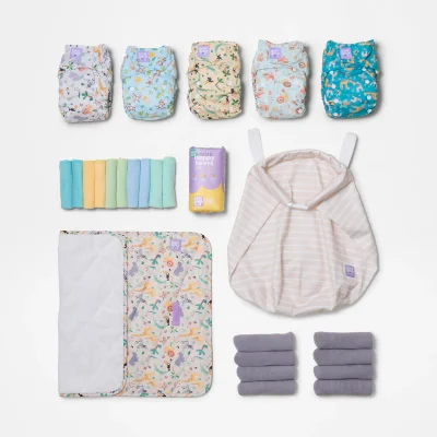 The Newborn Reusable Nappy Starter Bundle in Wild Life - 0-1m