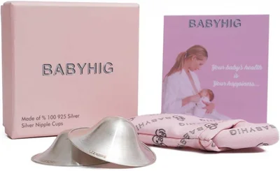 The Orginal Silver Nursing Cups - Silver Nipple Shields for Breastfeeding - Nipple Guards Protector for Breastfeeding - Nipple Shields for Nursing Newborn - Nickel Free - 925 Silver