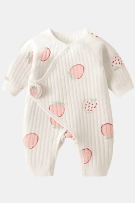The Strawberry Boucle Wrap Baby Grow Romper - Default