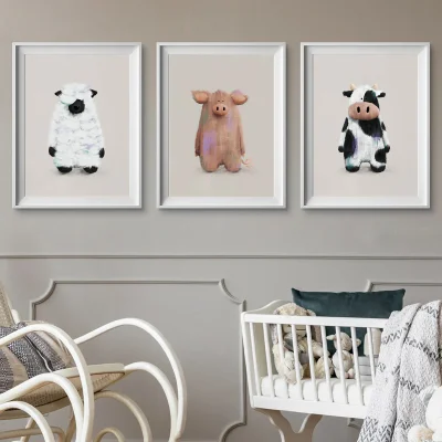 Tigercub Prints Parker, Philippe & Pippa Farmyard Nursery Prints Set of 3 - A5 Set of 3 Prints - Default