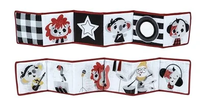 Tiny Love Double-Sided First Book, Baby Sensory Book, 0+ Months, Baby Books, Black and White, 6 Fun Activities, Stimulates Senses, Skills and View, Tummy Down Play, Tiny Rockers - Tiny Rockers / Petites dimensions, adapté pour les bébés
