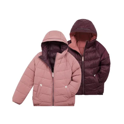 Toastie Eco-Reversible Puffer - Damask Pink/Black Cherry / 3-4y