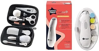Tommee Tippee Baby Healthcare and Grooming Kit, x Essential Newborn Care Items for Home and Travel, Wipe-Clean and Waterproof Travel Case with Electric Baby Nail File Trimmer - Default