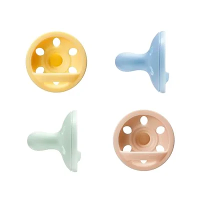 Tommee Tippee Breast-Like Dummy, 0-6m, 4-Pack, Lightweight, One-Piece Silicone Soother, Symmetrical Teat
