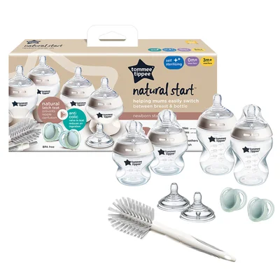 Tommee Tippee Closer to Nature Newborn Baby Bottle Starter Set - Clear - Clear / 0-1m