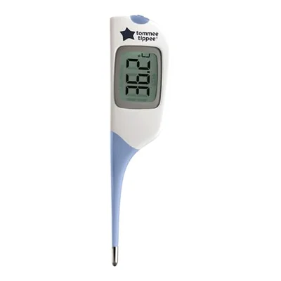 Tommee Tippee FlexiPen Thermometer, Suitable for 0m+, for Underarm or Under Tongue, Fast and Accurate 8 Second Readings, Flexible Tip and Memory Function - White / 1 Count (Pack of 1)