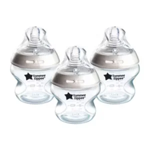 Tommee Tippee Natural Start Anti-Colic Baby Bottle, Slow Flow Breast-Like Teat, Anti-Colic Valve, Self-Sterilising, Pack of 3