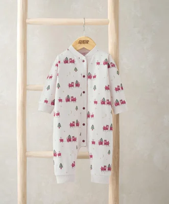 Train Print Christmas Romper - 3-6 Months