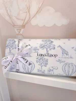 Travel Changing Mat - Blue Toile Print