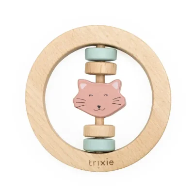 Trixie Wooden Round Rattle - Mrs Cat