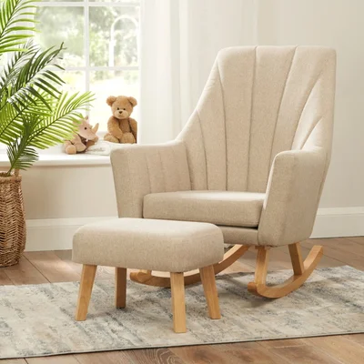 Tutti Bambini Ava Rocking Chair with Footstool Stone - Stone