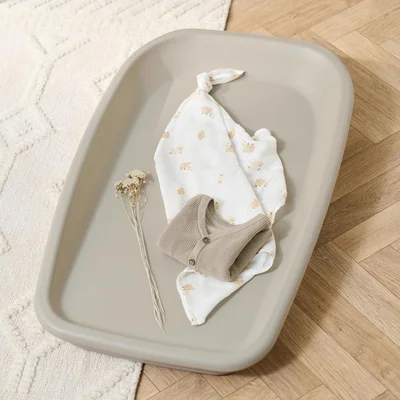 Tutti Bambini Baby Changing Mat - Premium PU Foam Nappy Changing Mat, Cushioned & Wipeable Changing Table Topper, Birth to 9 Months, 86 x 52 x 11.5 cm (Mushroom)