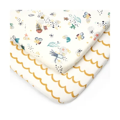 Tutti Bambini Bedside Crib Fitted Sheets 2pk - White - Our Planet