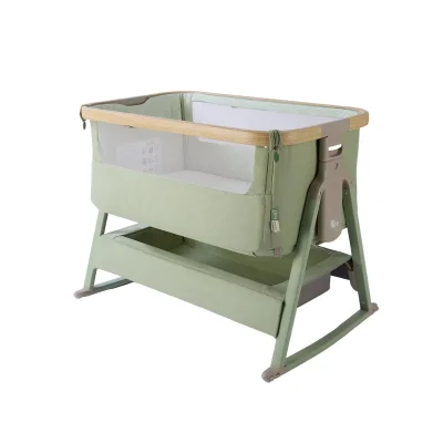 Tutti Bambini Cozee Air 2 Bedside Crib - Drifted Oak & Blush