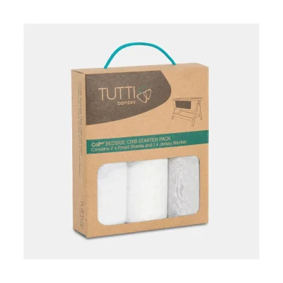 Tutti Bambini CoZee Bedside Crib Starter Set-Grey/Cloud