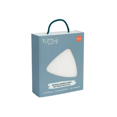 Tutti Bambini Bedside Crib Breathable Mattress Topper Protector - White