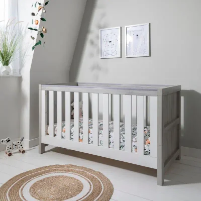 Tutti Bambini Modena Cot Bed - Grey Ash/White (outlet) - Tutti Bambini Modena Cot Bed - Ash Grey and White