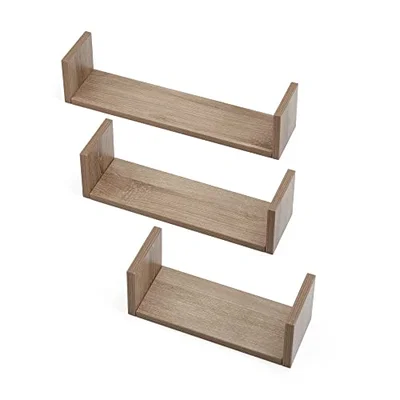 Tutti Bambini Modena Set of 3 U-Shaped Wall Shelves | Fits Modena Furniture Range, Different-Size Floating Shelves with Wall Fixtures, Made from Engineered Wood | 3kg Capacity Each Shelf | Oak