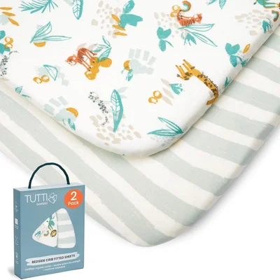 Tutti Bambini Premium Crib Sheets - Run Wild / 53x83cm