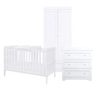 Tutti Bambini Rio 3pc Room Set - White - White / Pocket Sprung Mattress