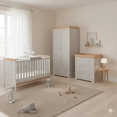 Tutti Bambini Rio 7 Piece Nursery Room Set - Dove Grey Oak - Dove Grey Oak