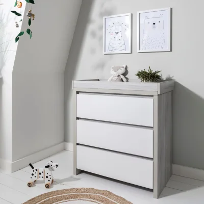 Tutti Bambini Modena Changing Unit - Grey Ash & White