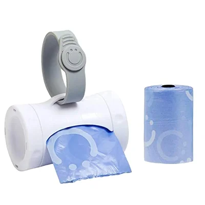 Ubbi Retractable On-the-Go Bag Dispenser for Baby Travel, Diaper Bag Accessory Must Have for Newborns, Helpful Baby Accessory, Taupe