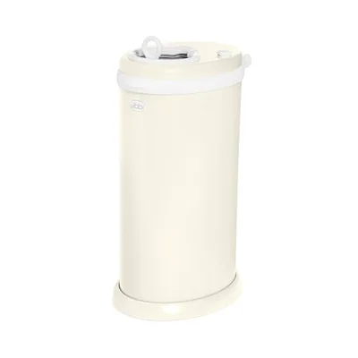 Ubbi Stainless steel nappy bin, odour lock, no special bag needed, award-winning, register must-have, matte ivory - Matt Ivory / One Size
