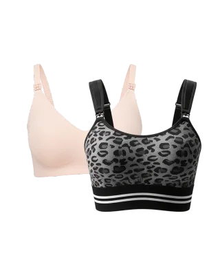 Ultra Soft Seamless Nursing Bra YN21 & DEX - 4-in-1 Hands Free Seamless Stretch Fabric Pumping Bra Bundle | Nursing Bra YN21 Size: S | Pumping Bra HF022 Size: XS