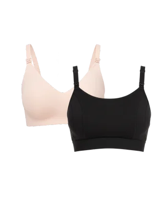 Ultra Soft Seamless Nursing Bra YN21 & The Original: Our Basic Pumping Bra YN08 Bundle | Nursing Bra YN21 Size: M | Pumping Bra YN08 Size: S
