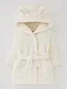 Unisex L Lux Fleece Robe With Ears - Cream