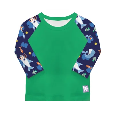 UPF 40+ Soft and Gentle Protective Swim Rash Vest in Ocean Explorers