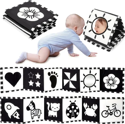 29pcs Newborn Toys Set, Baby Toys 0-6 Months, Plush Rabbit, Rattle Toys,Sensory Cards,Teething,Book,Baby Essentials for Newborn 0-6-12 Months Easter Gifts for Baby Baskets(Black and White with card)