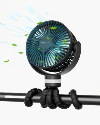 Momcozy Clip-On 4-Speed Stroller Fan - Black