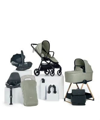 Vardo Complete Pushchair Bundle with Cybex Cloud T+ i-Size Rotating Baby Car Seat & Base (9 Pieces) - Sage