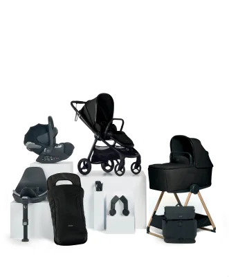 Vardo Complete Pushchair Bundle with Cybex Cloud T+ i-Size Rotating Baby Car Seat & Base (9 Pieces) - Noir