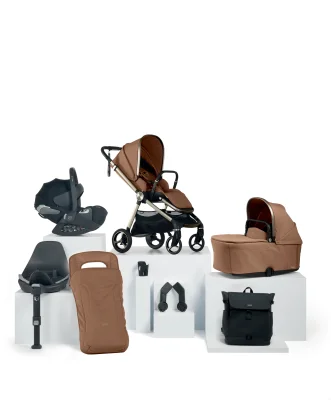 Vardo Pushchair Bundle with Cybex Cloud T Car Seat & Base (8 Pieces) - Nutmeg