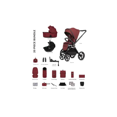 Venicci Hunter X Upline 3 20 Piece Travel Bundle - Red