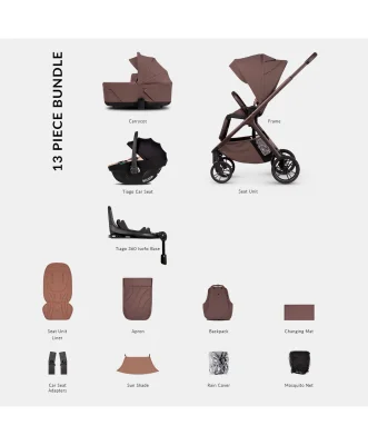 Venicci Tila Pushchair 4in1 Pushchair Bundle (13 piece) - Beige