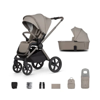 Venicci Upline 2 Stroller, Carrycot + Accessories- Taupe