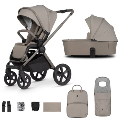 Venicci Upline 2 Stroller, Carrycot + Accessories- Taupe