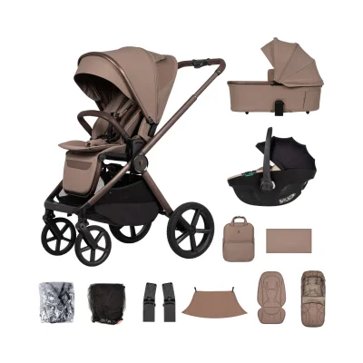 Venicci Upline 3 12 Piece Bundle with Tiago i-Size Car Seat – Sand/Beige